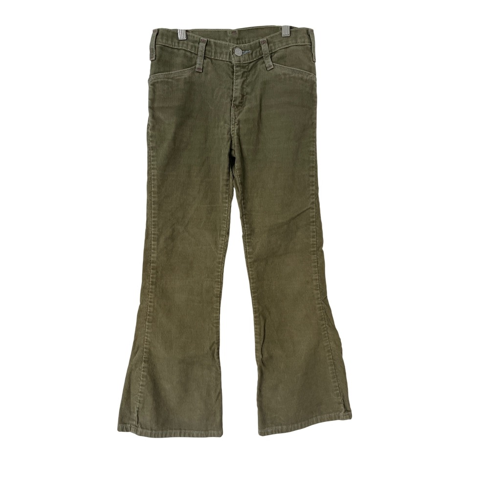 Levi's Girls 12 Regular 712 Slim Bootcut Corduroy Pants Sage Green Stretch Y2K